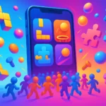 Feature image showing colorful mobile gaming elements representing the top 5 hyper casual games going viral in 2025.